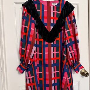 CROSBY by Mollie Burch Colorful Plaid Long Sleeve Dress